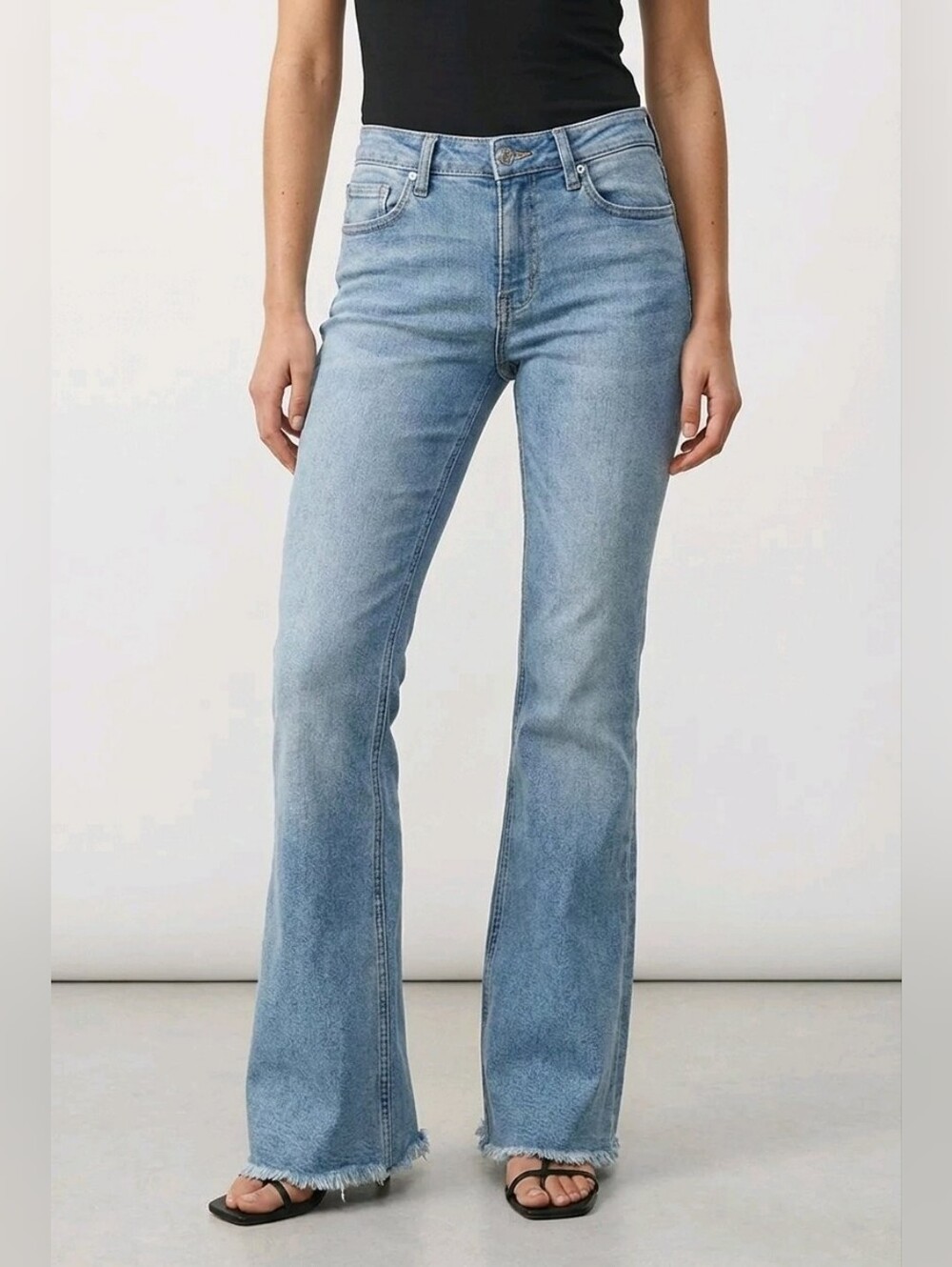 VERVET Fringe Bottom Flare Jeans | Size 27